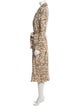 St. John Collection Wool Animal Print Trench Coat