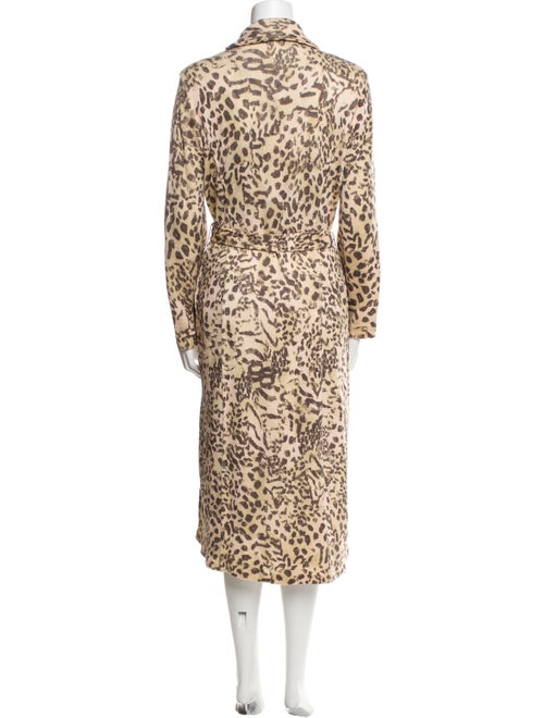 St. John Collection Wool Animal Print Trench Coat