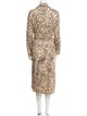 St. John Collection Wool Animal Print Trench Coat