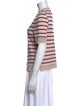 St. John Collection Striped V-Neck Top