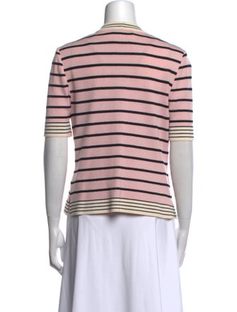 St. John Collection Striped V-Neck Top
