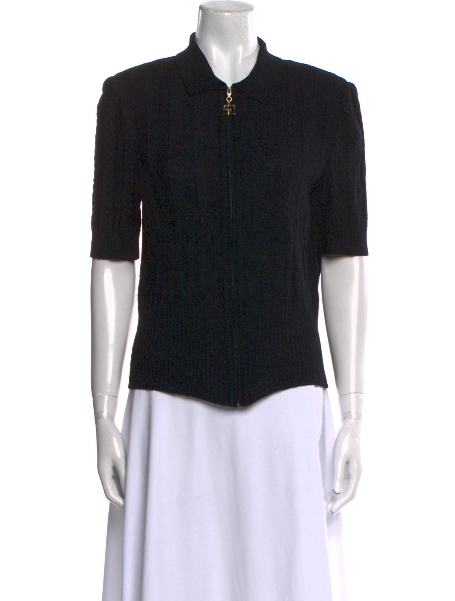 St. John Collection Wool Short Sleeve Polo