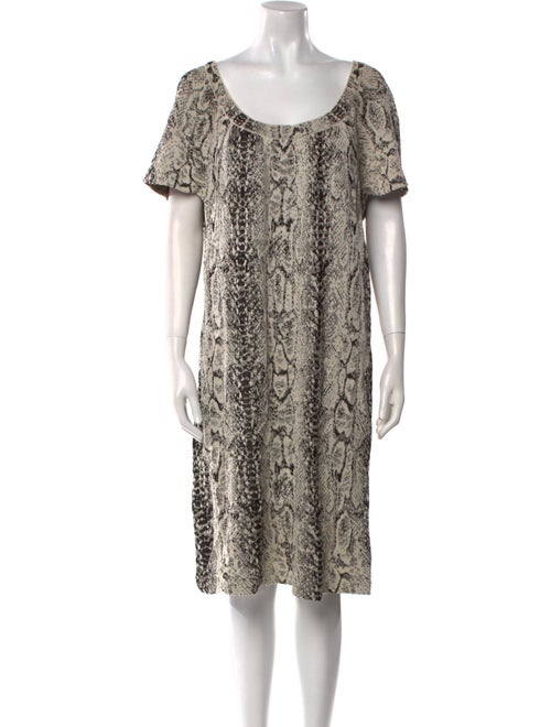 St. John Collection Animal Print Knee-Length Dress
