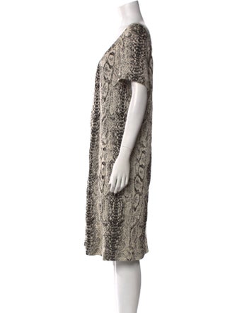 St. John Collection Animal Print Knee-Length Dress