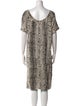 St. John Collection Animal Print Knee-Length Dress