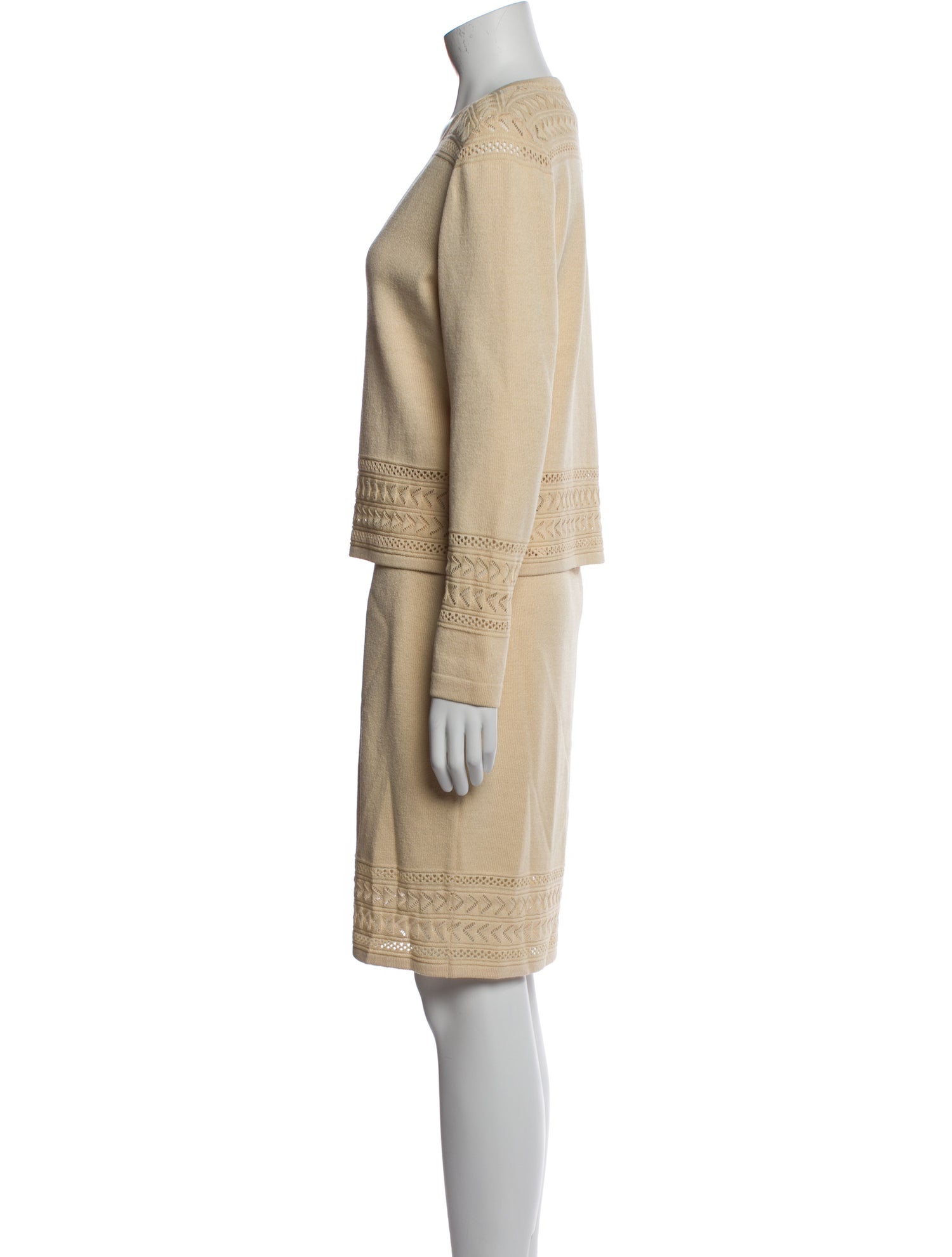 St. John Collection Wool Embroidered Accent Dress Set