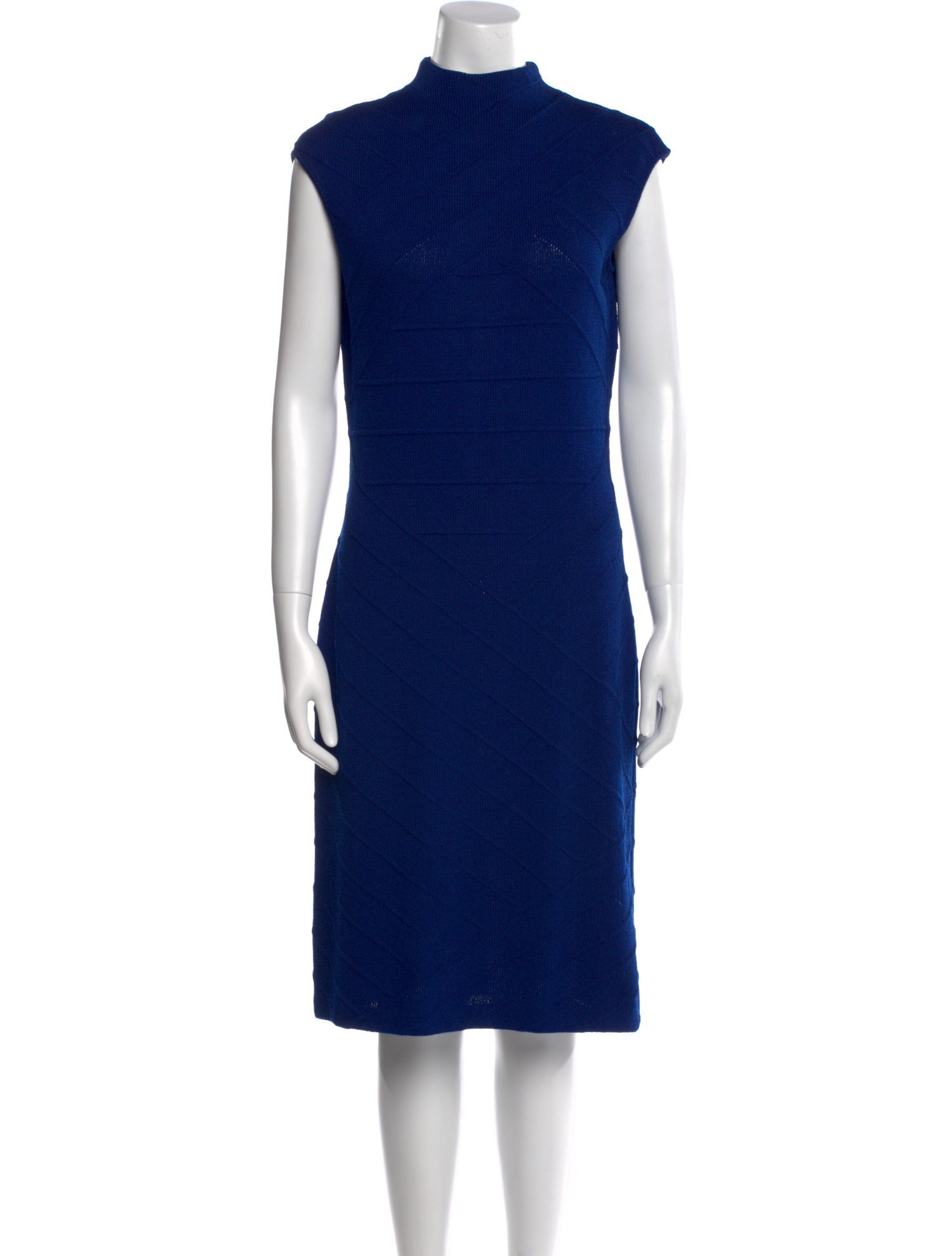 St. John Collection Mock Neck Knee-Length Dress