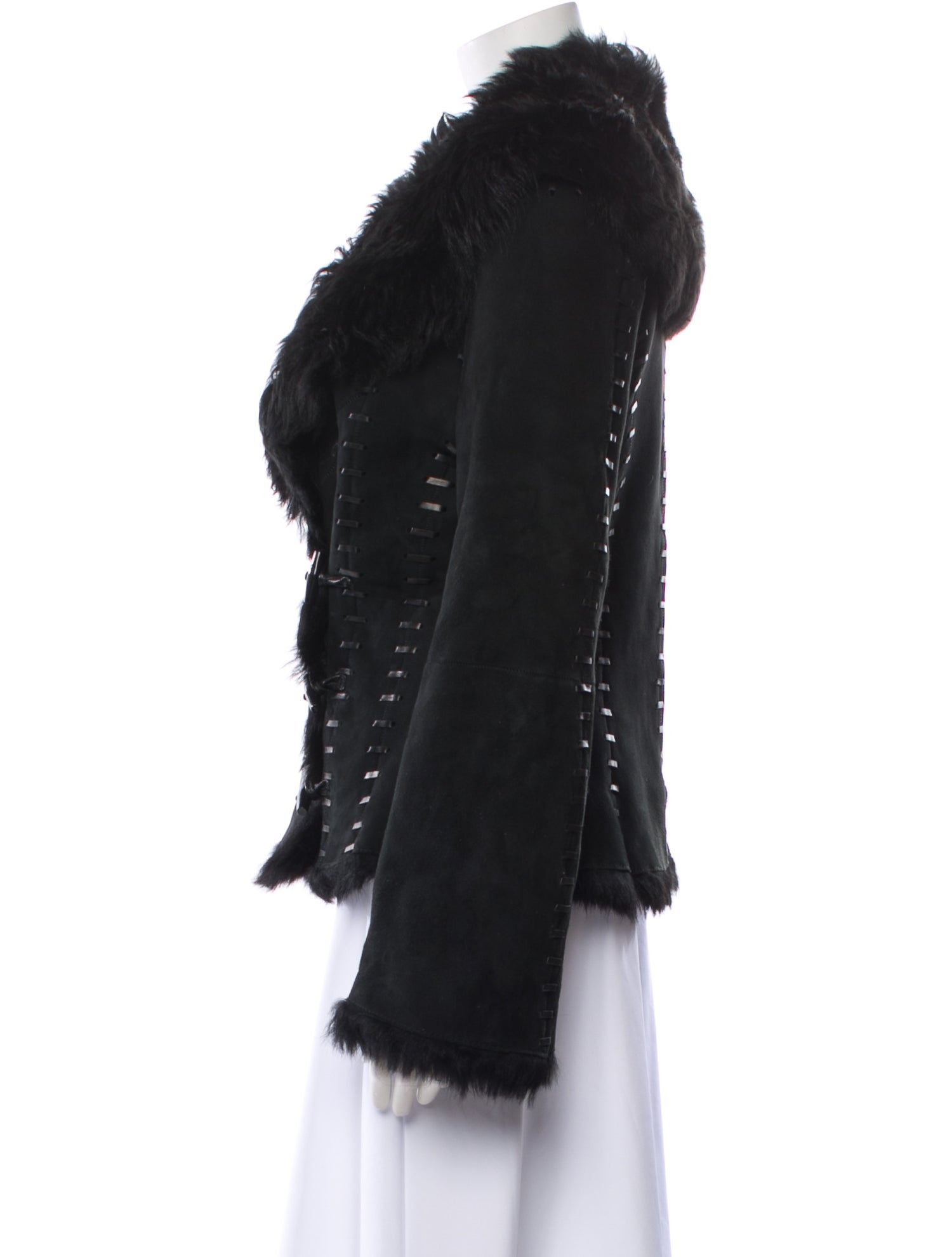 St. John Collection Lambskin Faux Fur Jacket