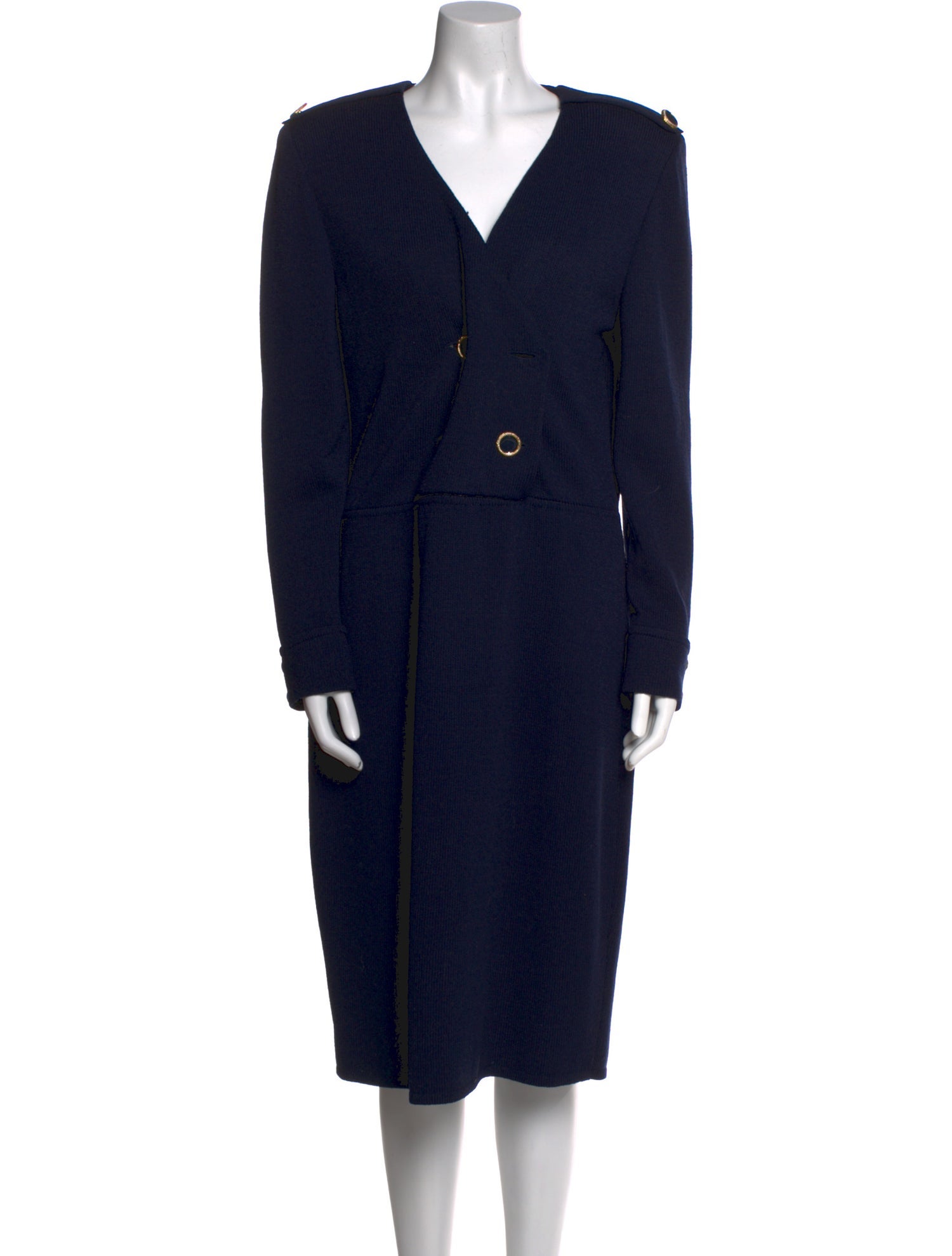 St. John Collection V-Neck Midi Length Dress