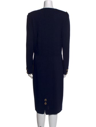 St. John Collection V-Neck Midi Length Dress