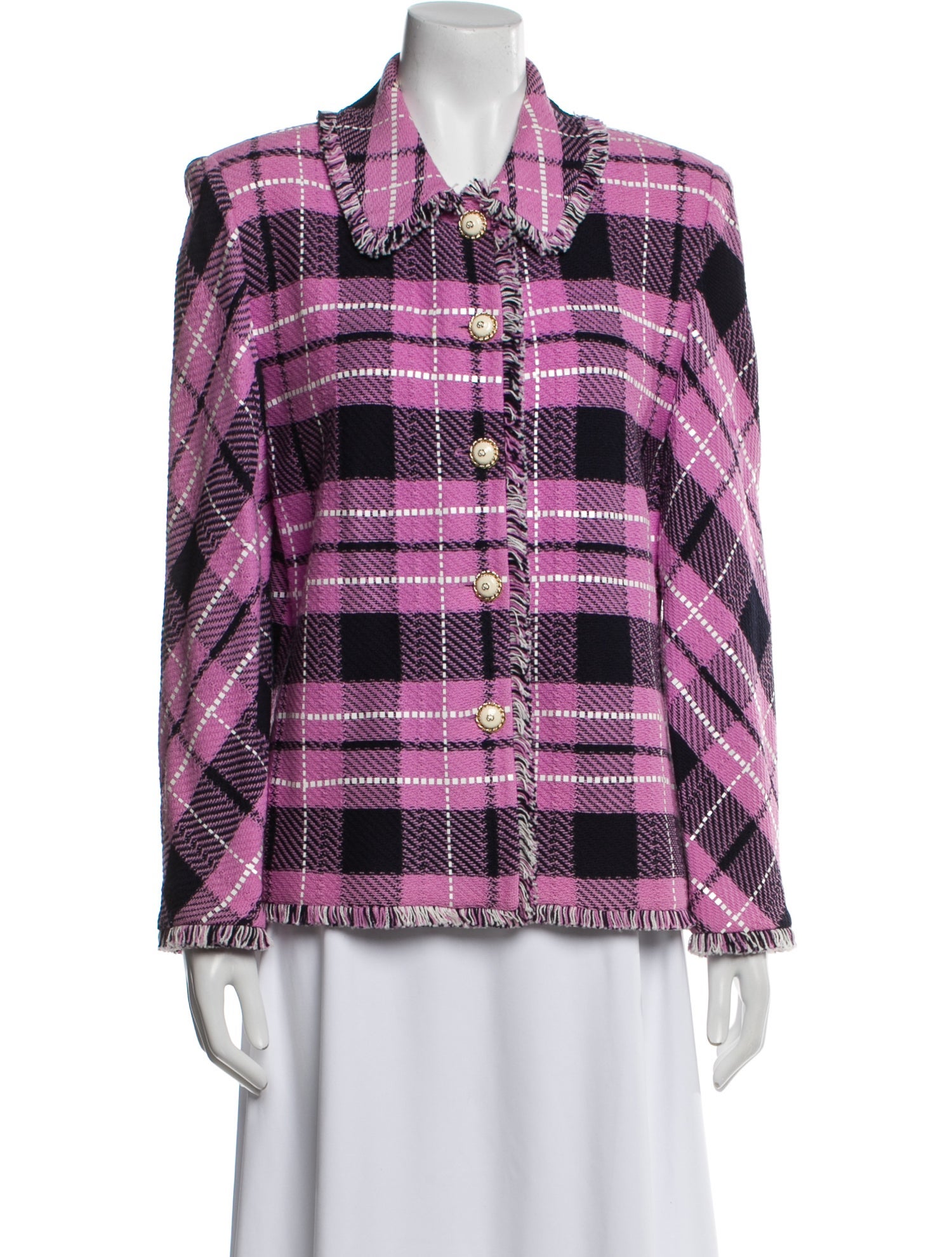 St. John Collection Plaid Print Jacket
