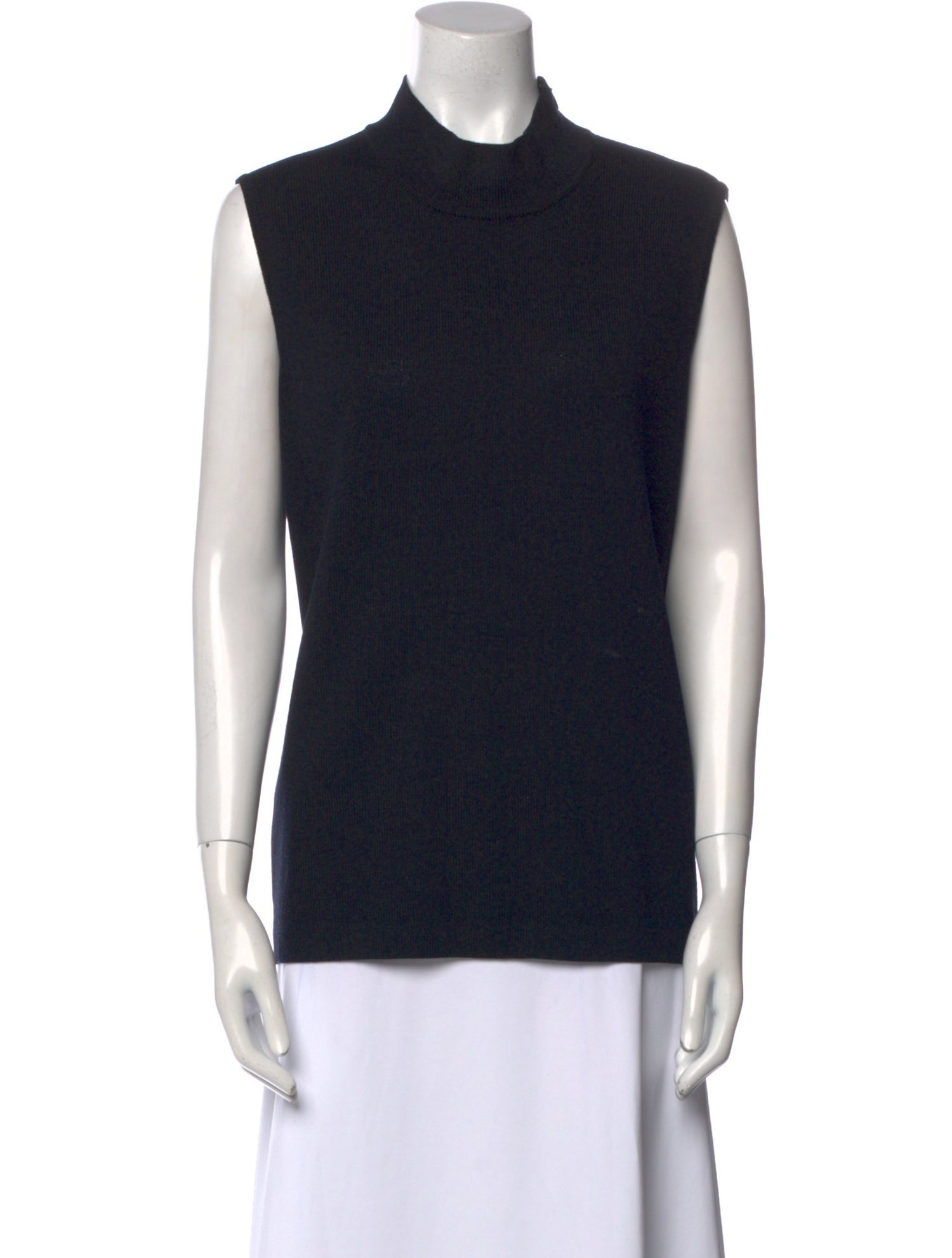 St. John Collection Wool Mock Neck Top