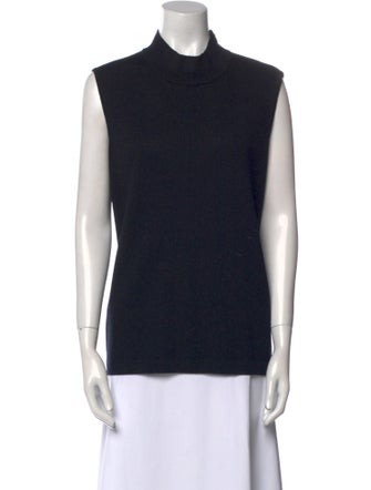 St. John Collection Wool Mock Neck Top