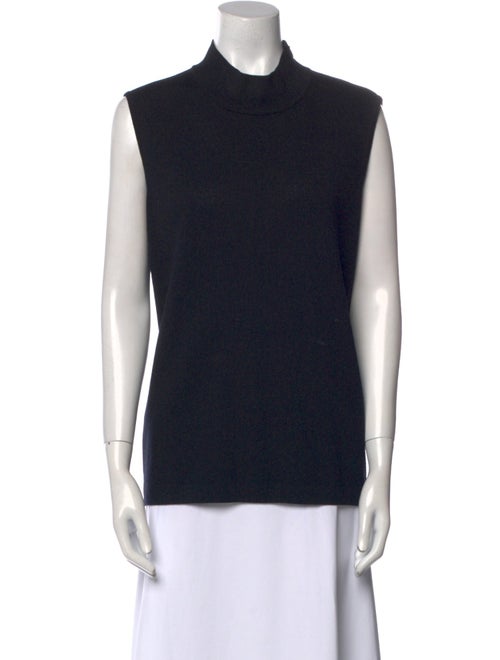 St. John Collection Wool Mock Neck Top