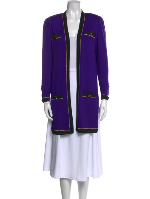 St. John Collection Wool Open Front Sweater