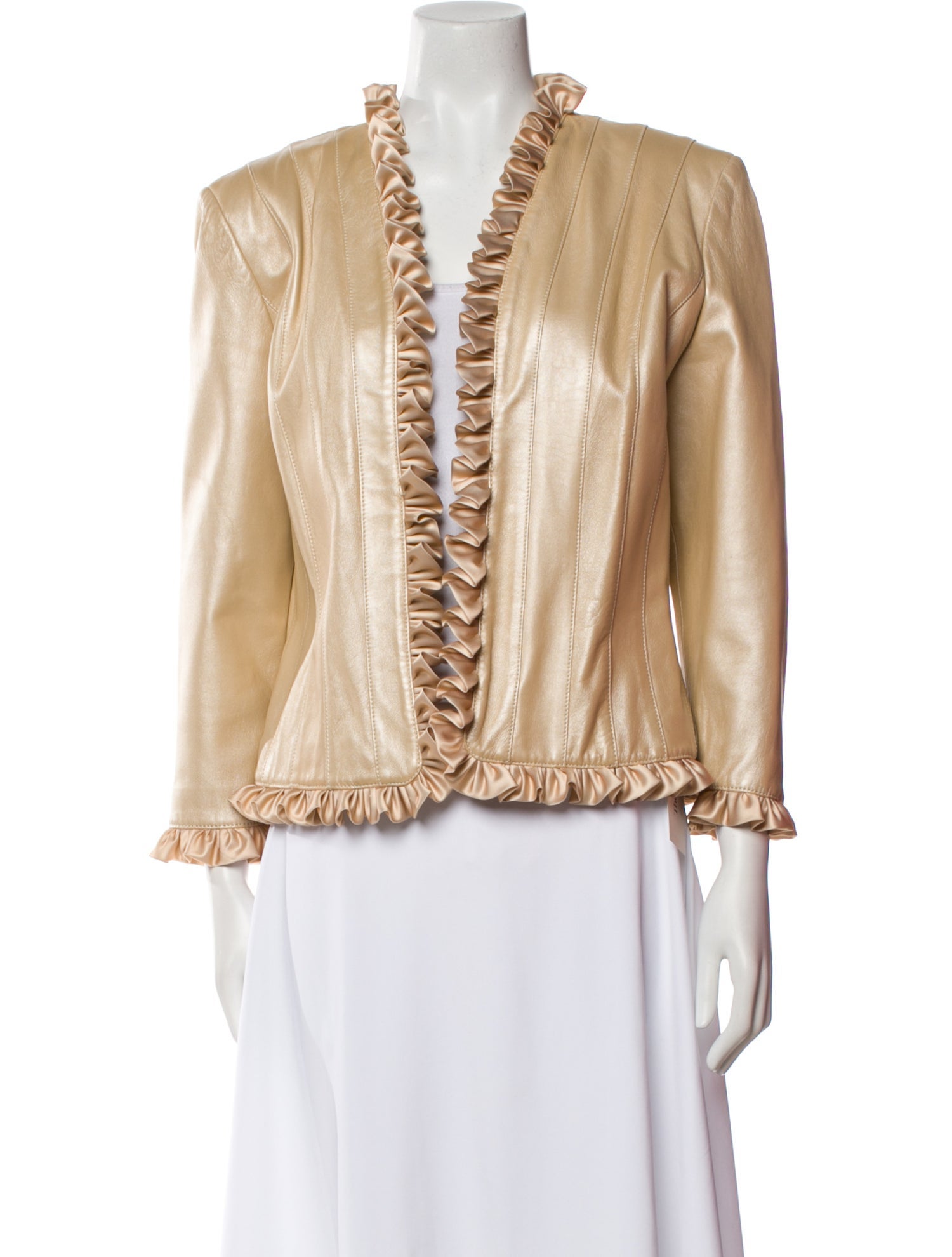 St. John Collection Leather Striped Evening Jacket