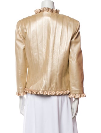 St. John Collection Leather Striped Evening Jacket