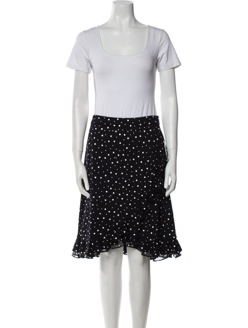 St. John Collection Polka Dot Print Ruffle Embellishment Skirt Set
