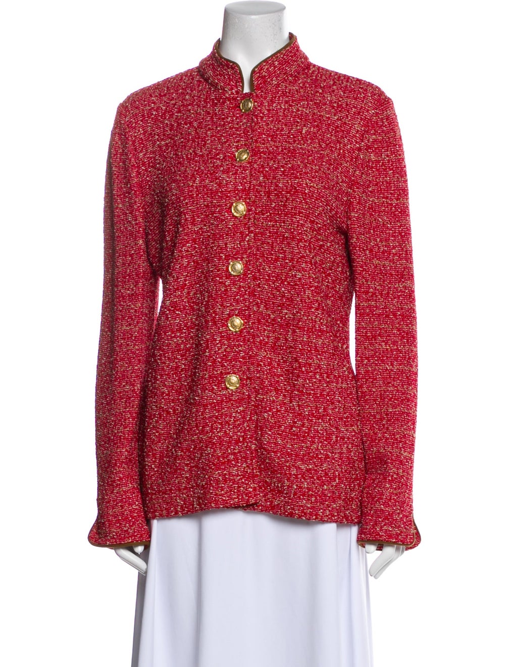 St. John Collection Jacket Red Tweed Pattern Gros… - image 1