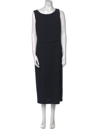 St. John Collection Scoop Neck Midi Length Dress