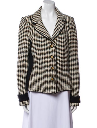 St. John Collection Wool Houndstooth Print Blazer