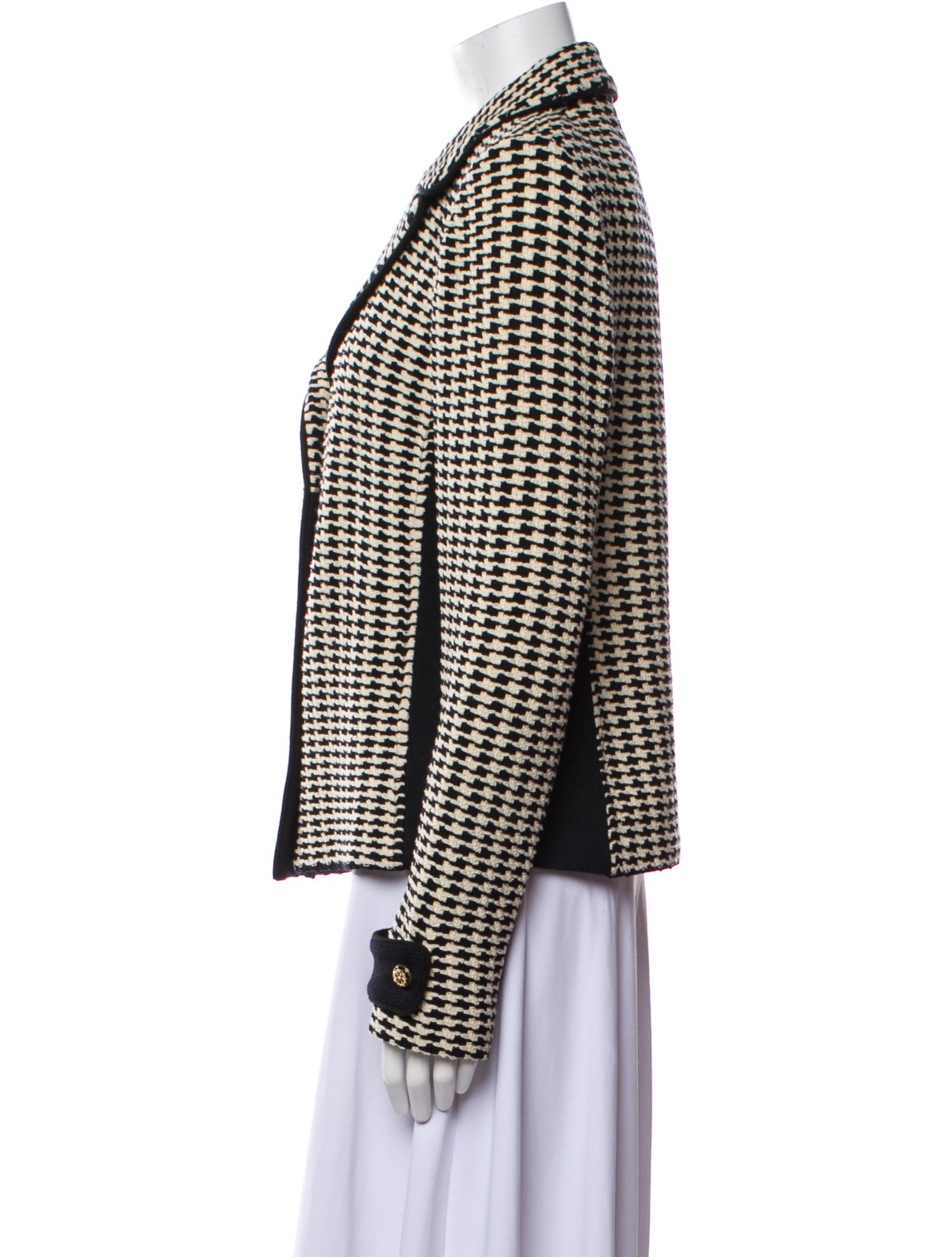 St. John Collection Wool Houndstooth Print Blazer
