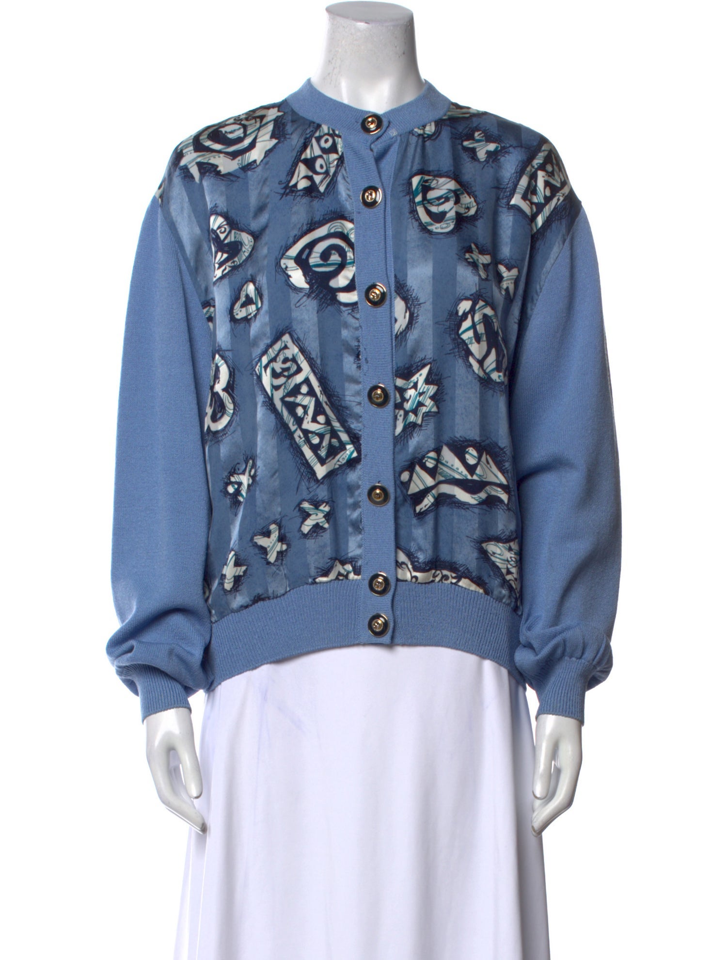 St. John Collection Printed Crew Neck Sweater
