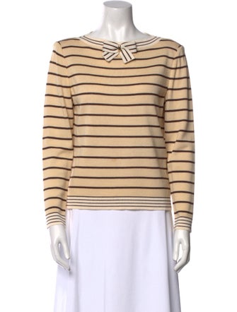 St. John Collection Wool Striped Top