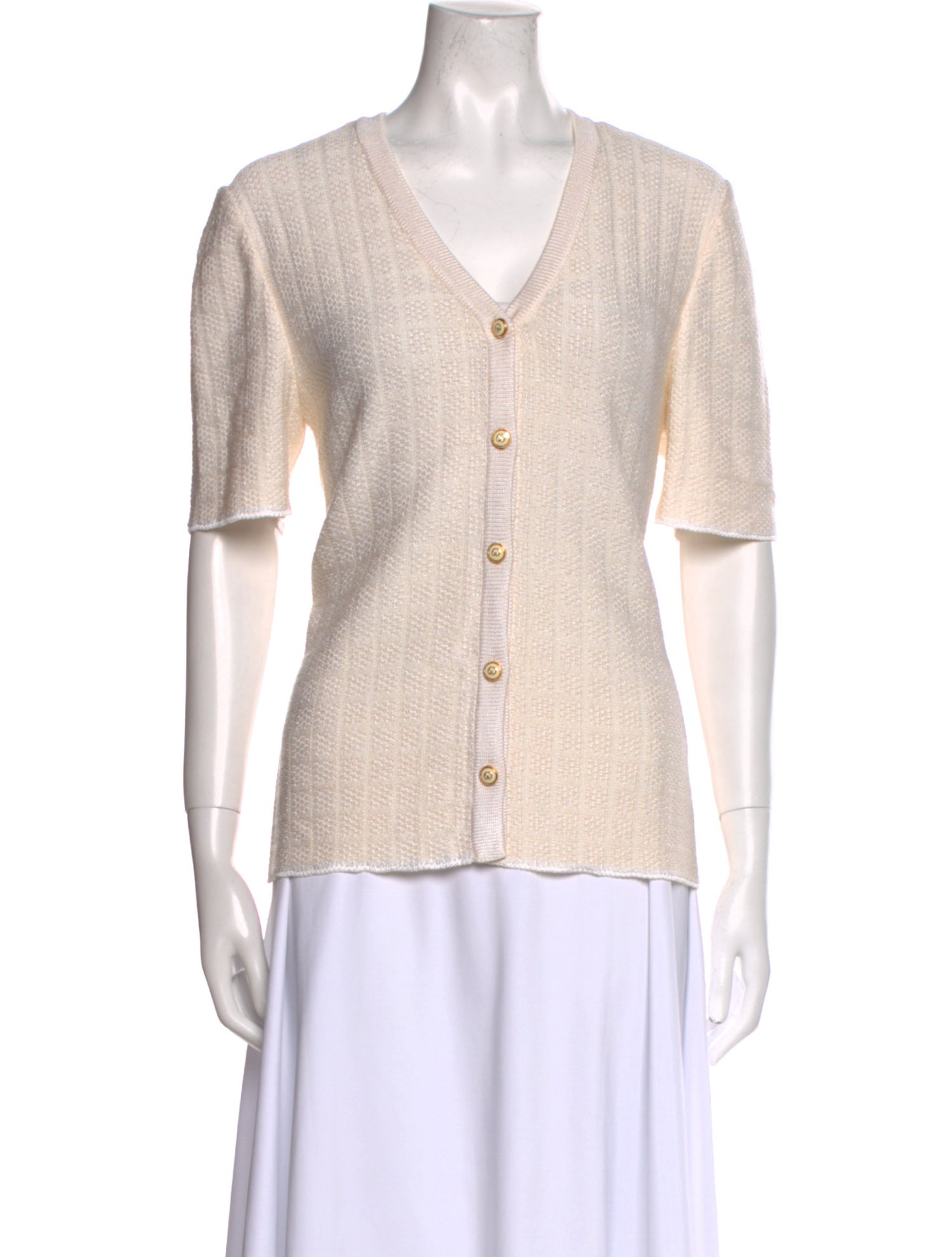 St. John Collection V-Neck Short Sleeve Polo