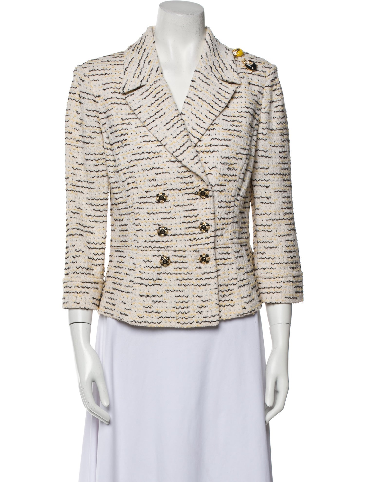 St. John Collection Wool Tweed Pattern Blazer