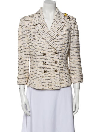 St. John Collection Wool Tweed Pattern Blazer