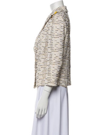 St. John Collection Wool Tweed Pattern Blazer
