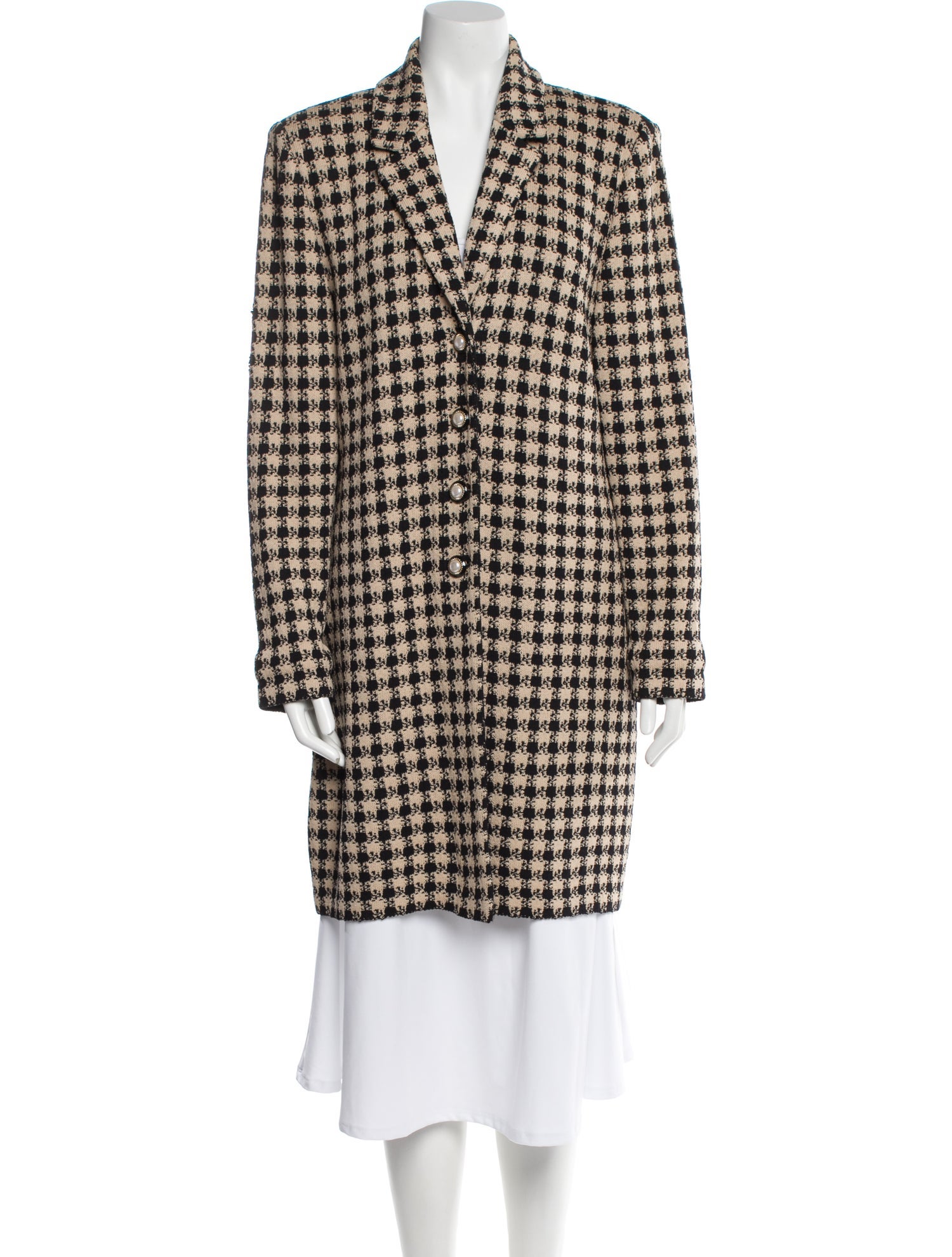 St. John Collection Plaid Print Coat
