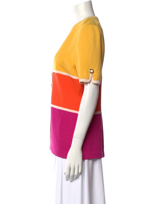 St. John Collection Striped V-Neck Sweater