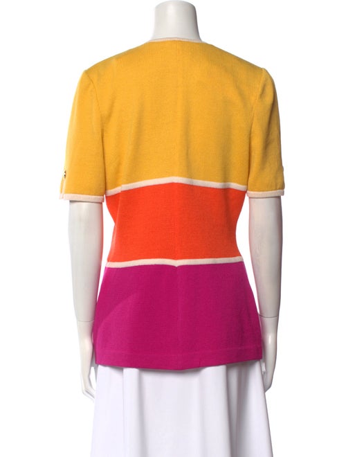 St. John Collection Striped V-Neck Sweater