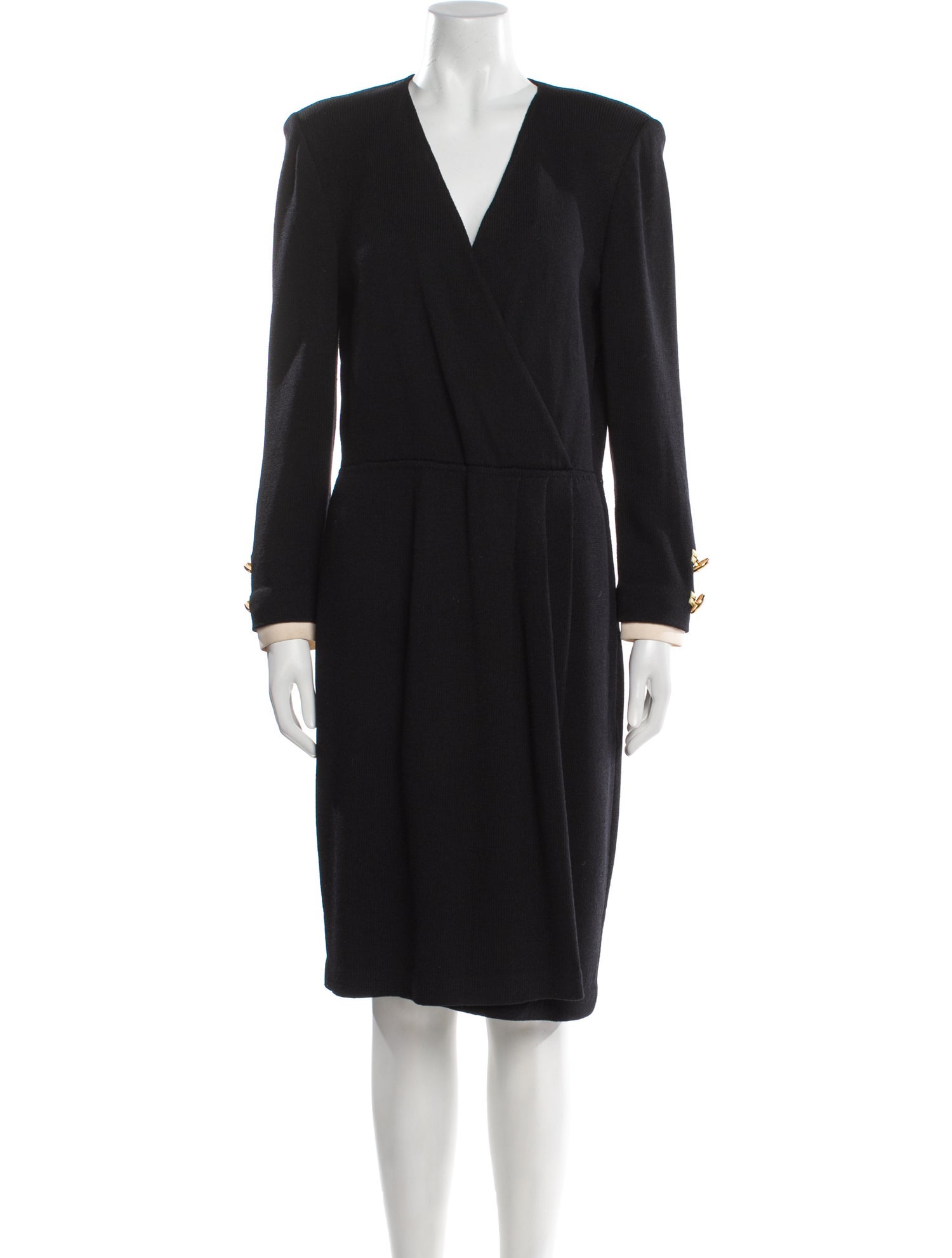 St. John Collection V-Neck Knee-Length Dress