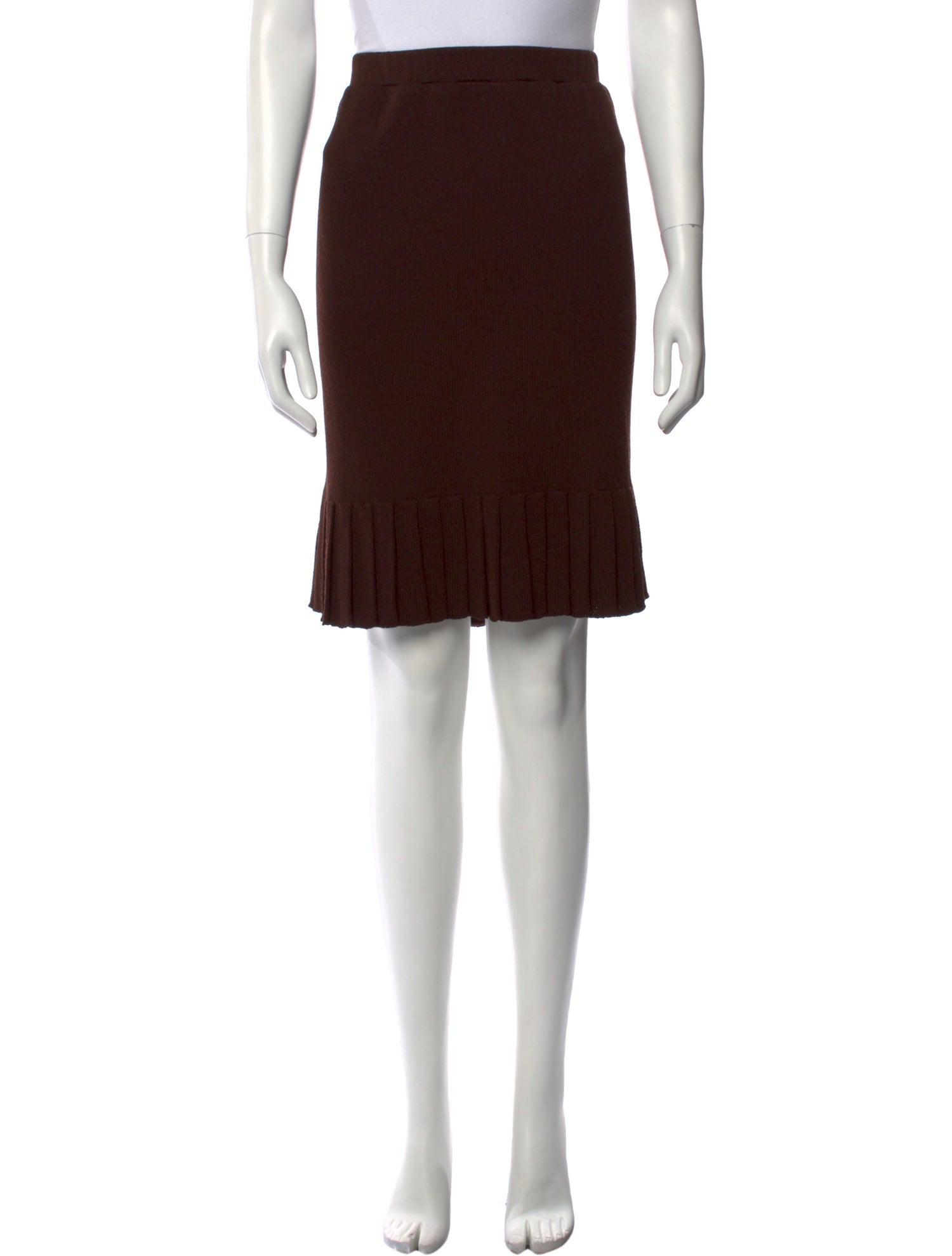 St. John Collection Pleated Accents Knee-Length Skirt