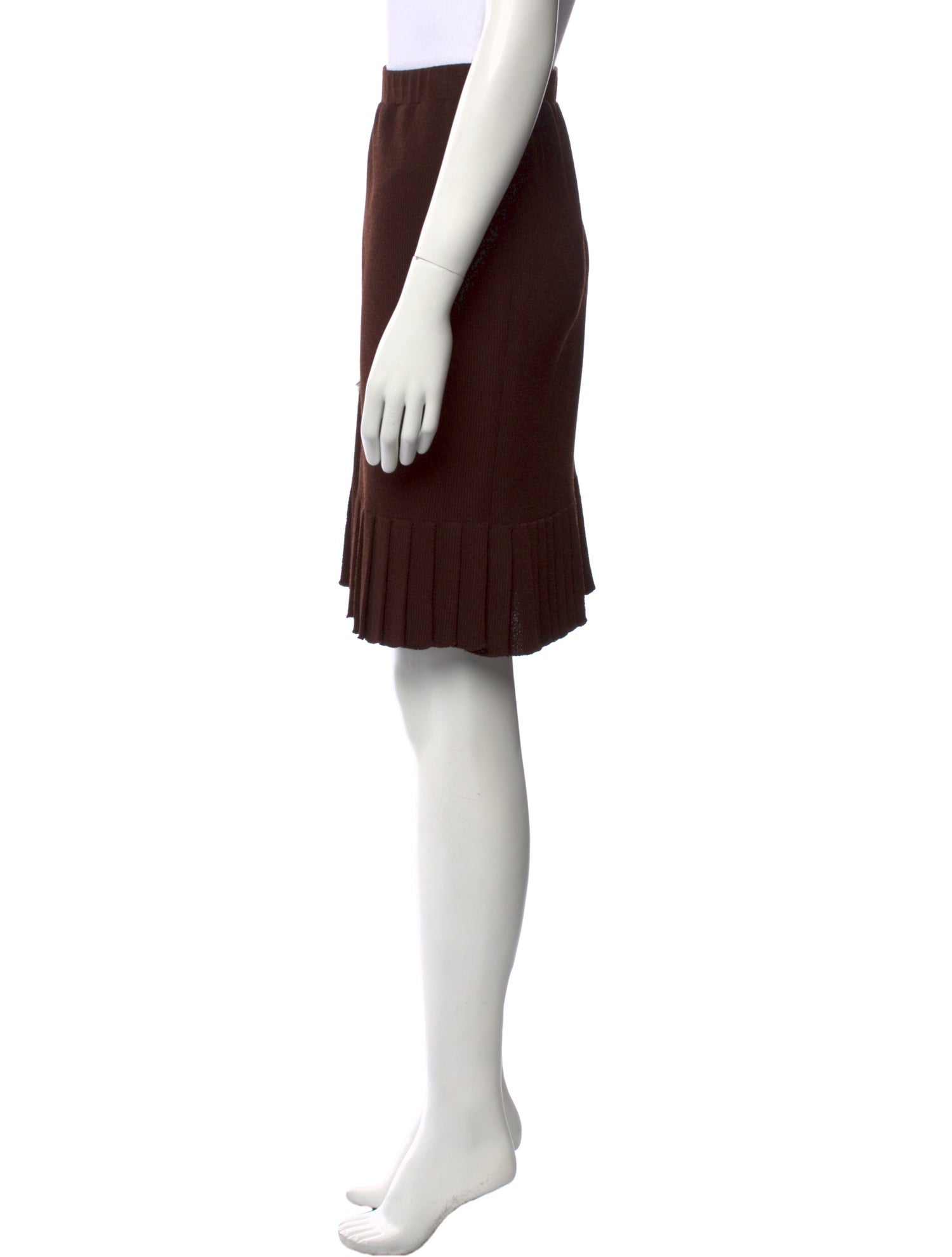 St. John Collection Pleated Accents Knee-Length Skirt