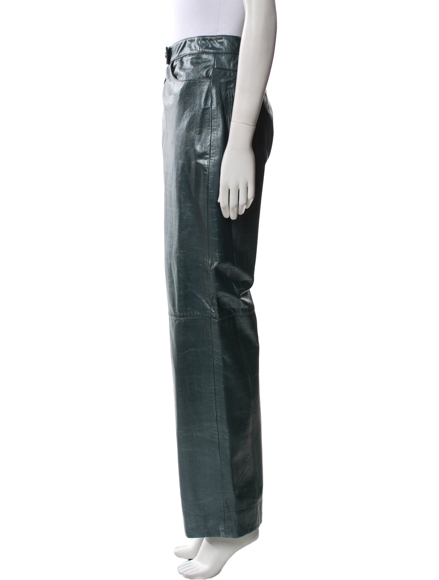 St. John Collection Leather Straight Leg Pants
