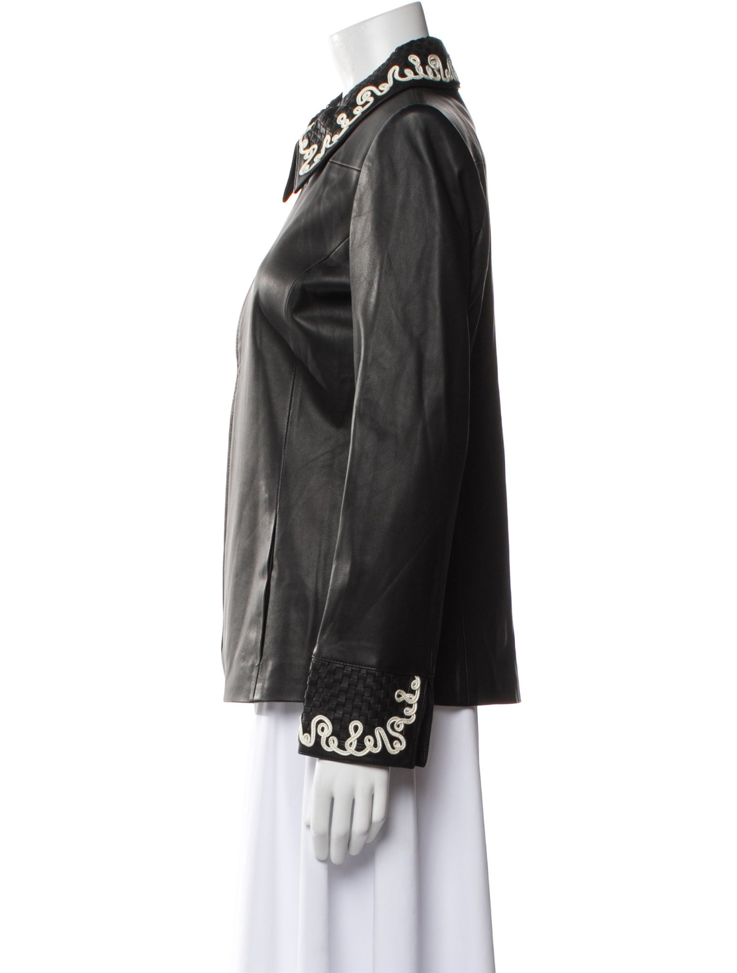 St. John Collection Lamb Leather Biker Jacket