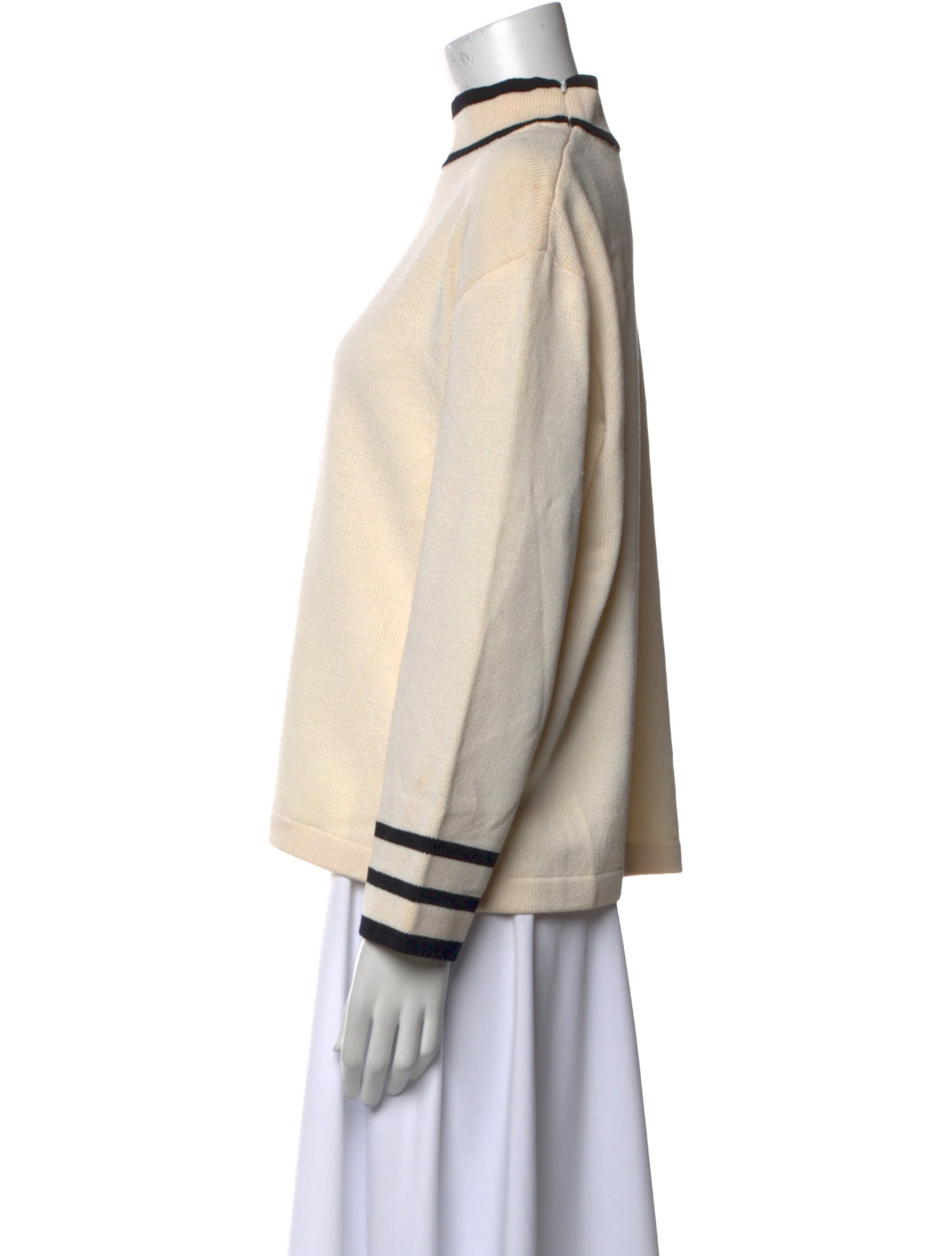 St. John Collection Colorblock Pattern Turtleneck Sweater