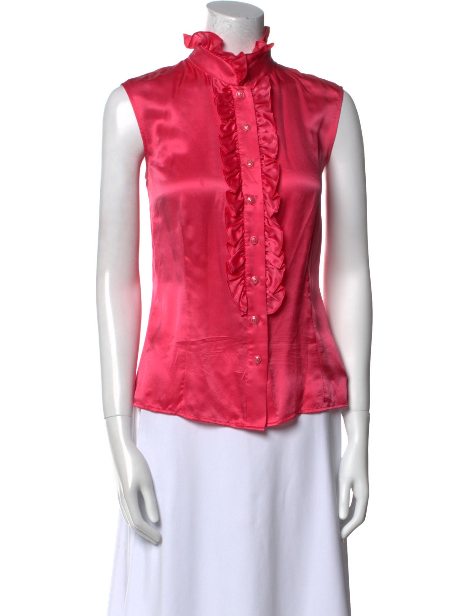 St. John Collection Silk Mock Neck Blouse