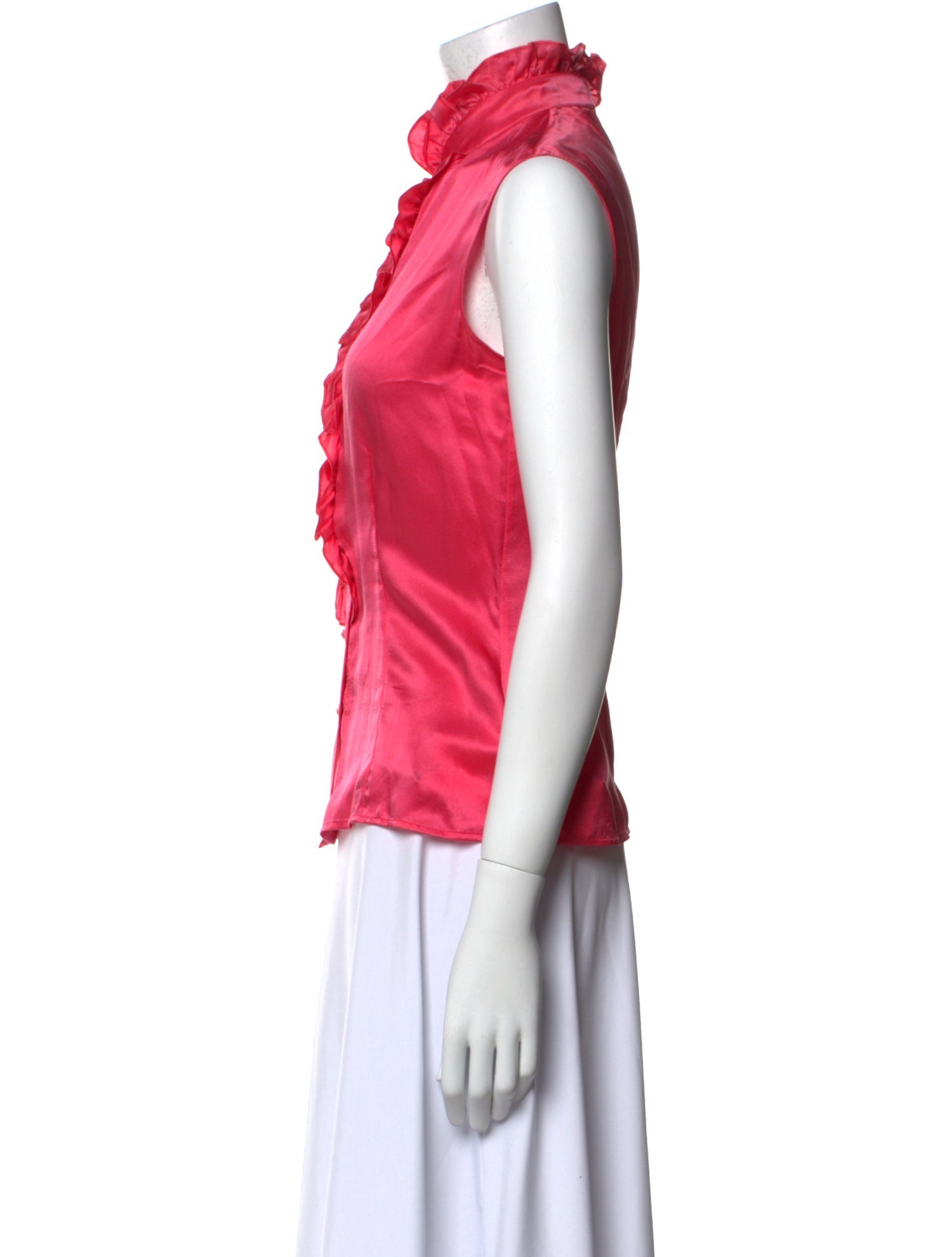 St. John Collection Silk Mock Neck Blouse