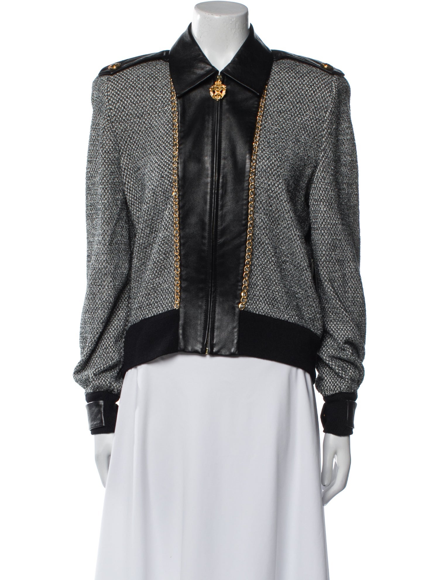 St. John Collection Tweed Pattern Bomber Jacket w/ Tags