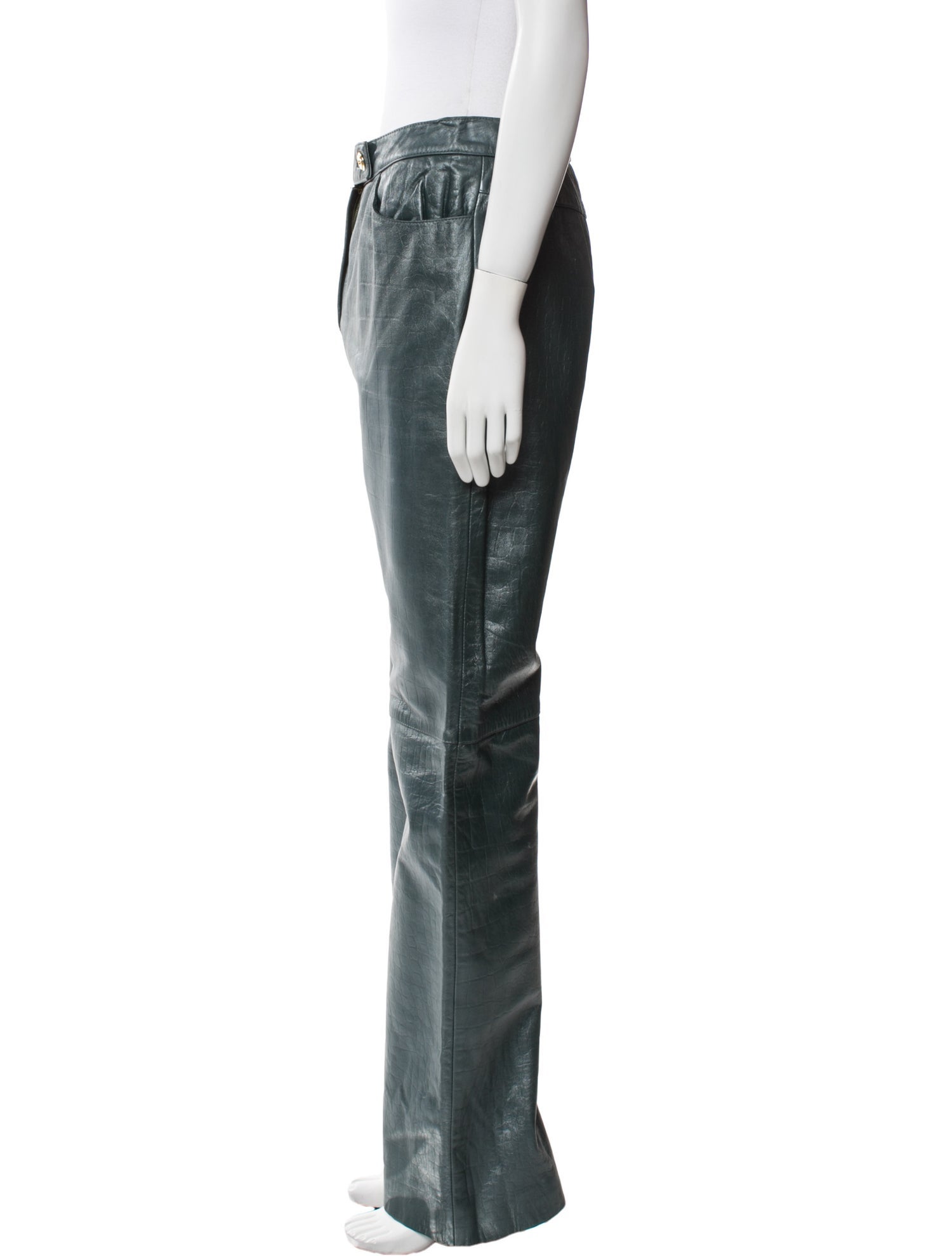 St. John Collection Leather Wide Leg Pants