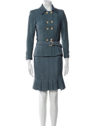 St. John Collection Striped Skirt Set