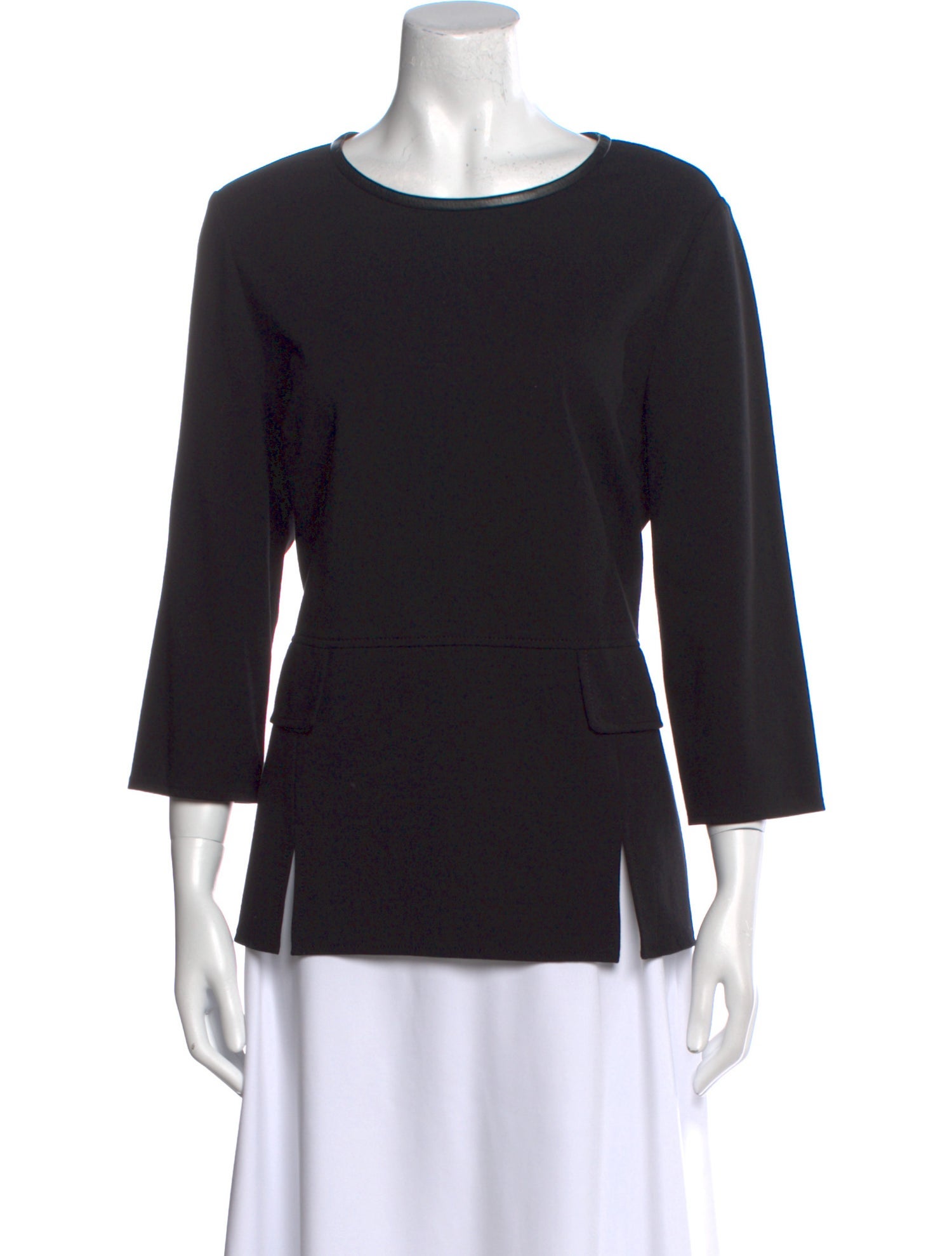 St. John Collection Scoop Neck Three-Quarter Sleeve Top