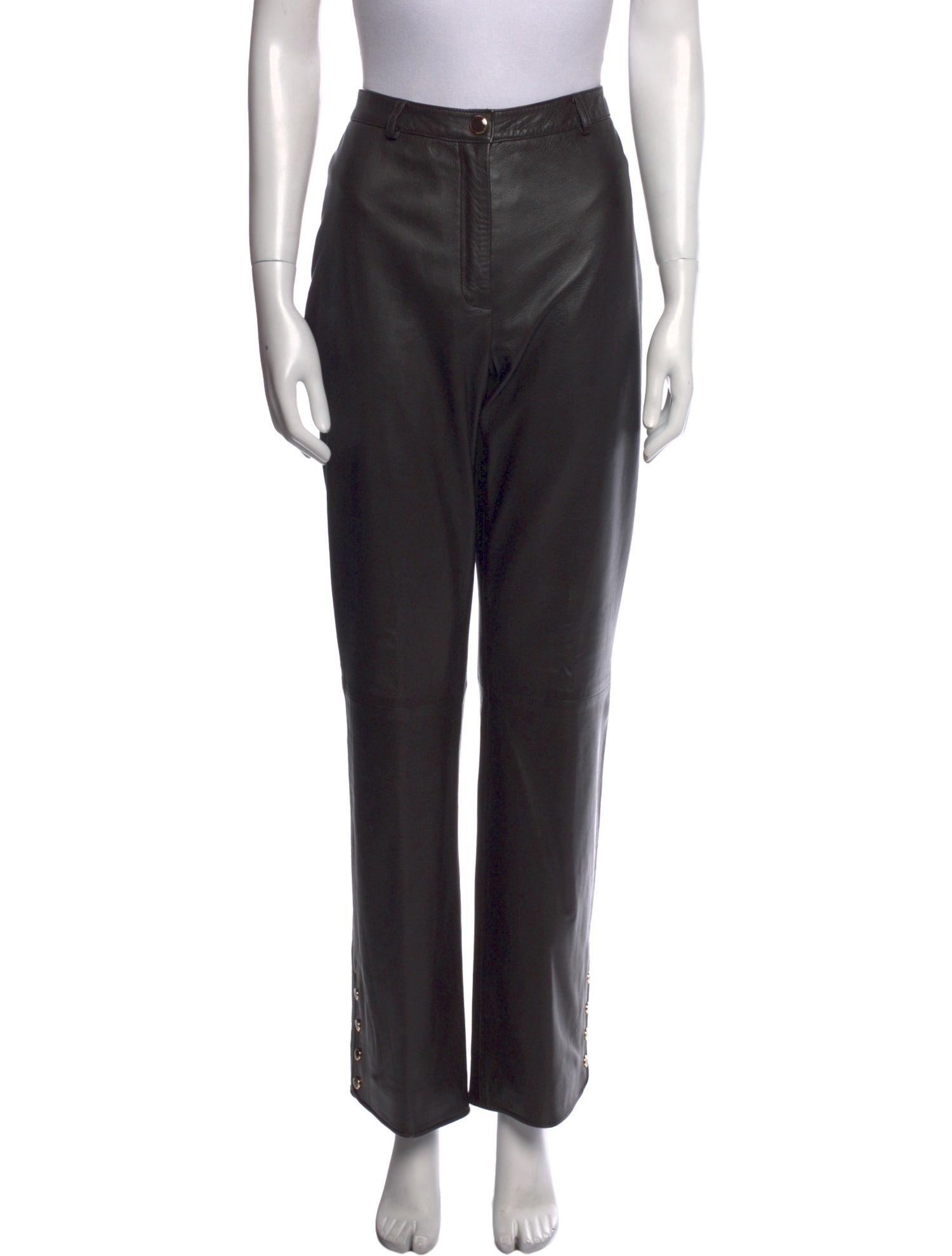 St. John Collection Leather Wide Leg Pants