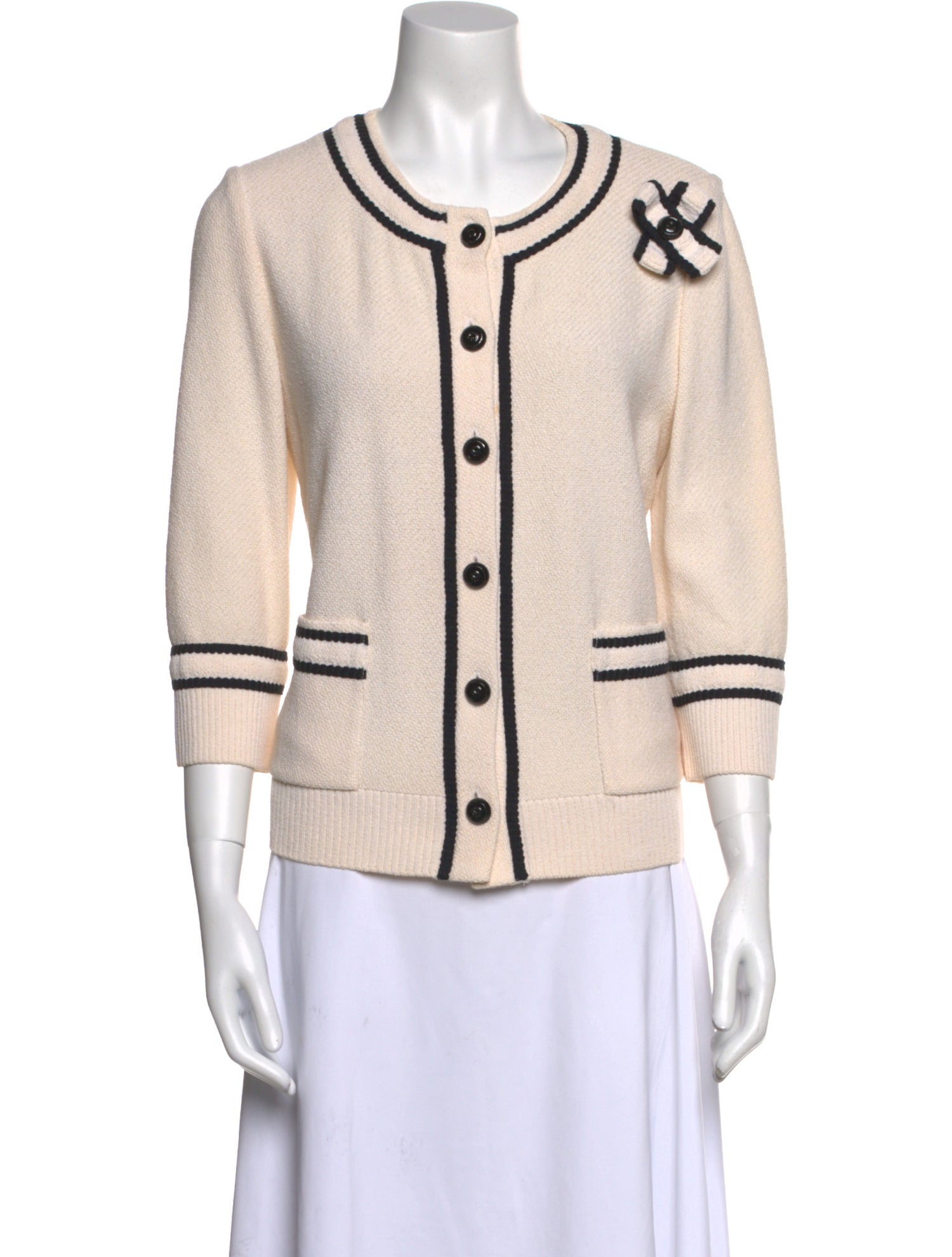 St. John Collection Striped Scoop Neck Sweater