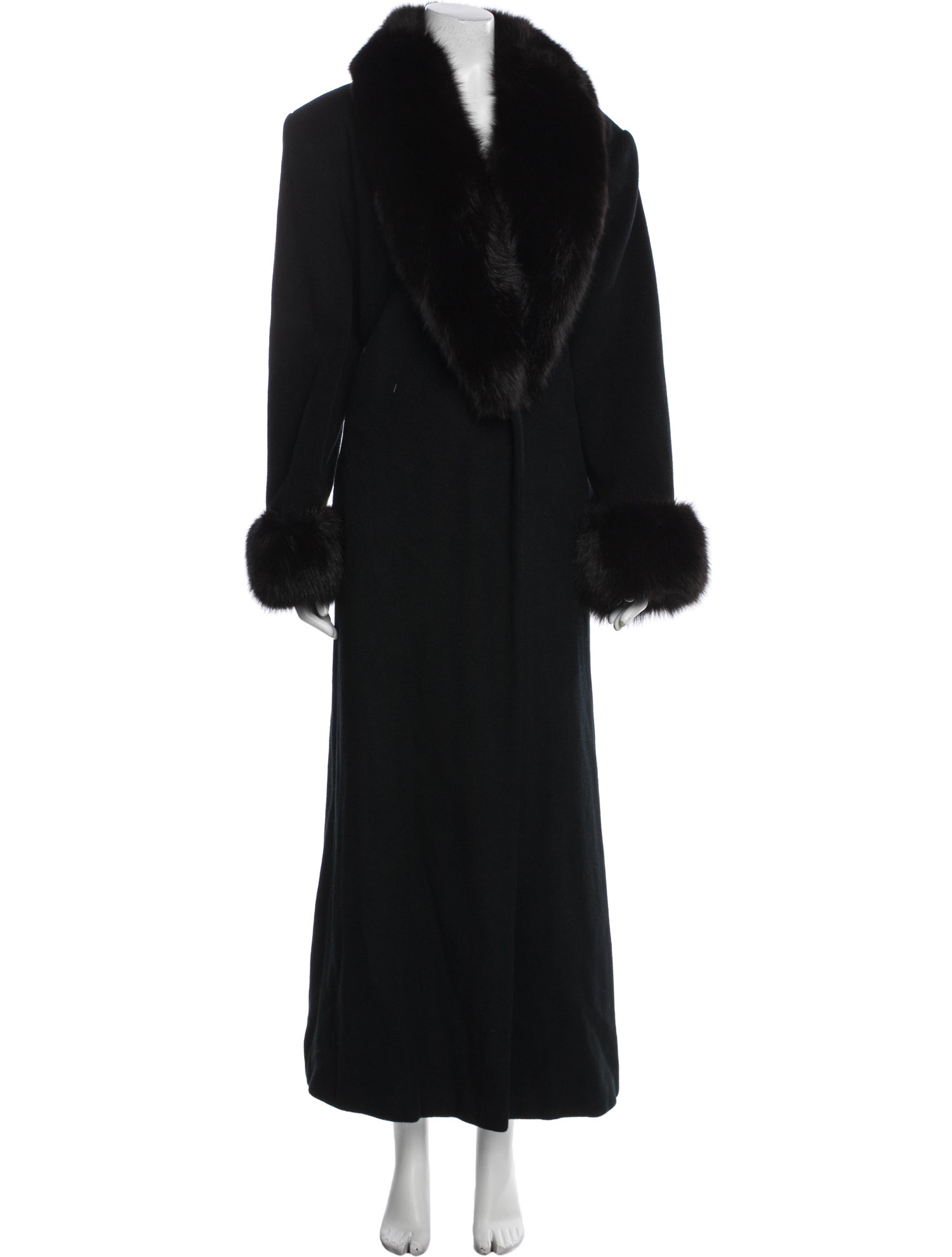 St. John Collection Cashmere Faux Fur Coat